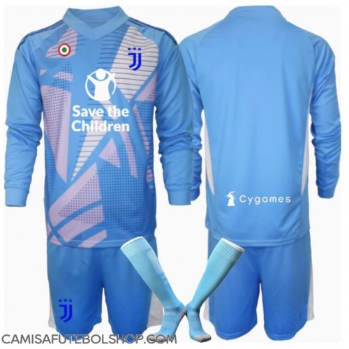 Camisa de time de futebol Juventus Goleiro Replicas 3º Equipamento Infantil 2024-25 Manga Comprida (+ Calças curtas)